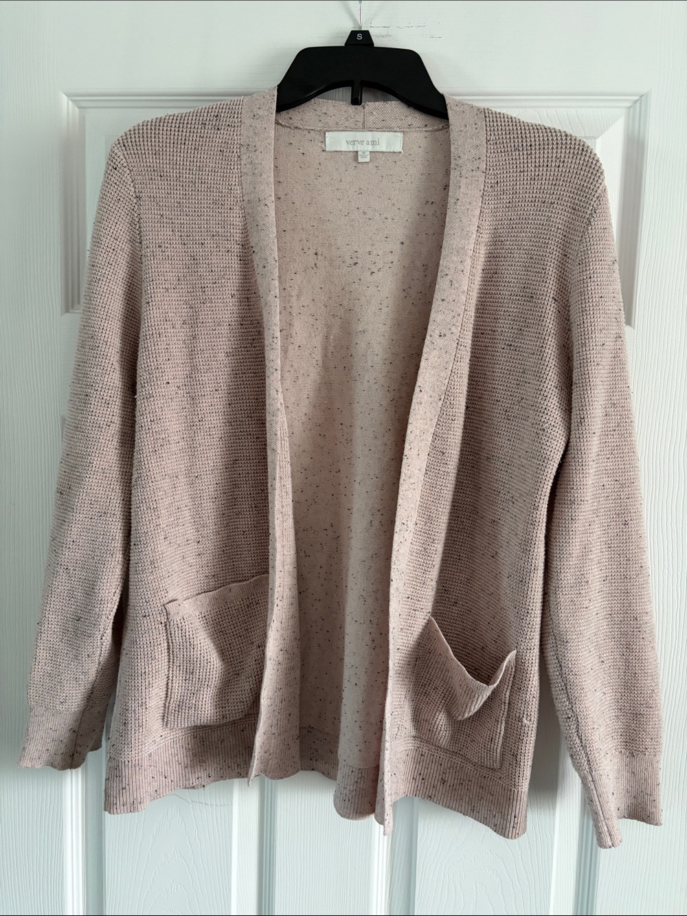 Dusty Pink Speckled Open Cardigan